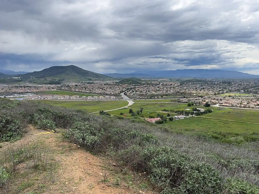 French Valley and Bachelor Mountain seen from Highway 79 near Winchester, California